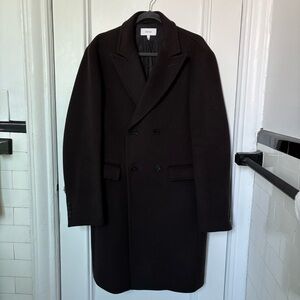 Reiss Dark Brown Wool Coat